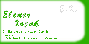 elemer kozak business card