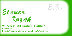 elemer kozak business card